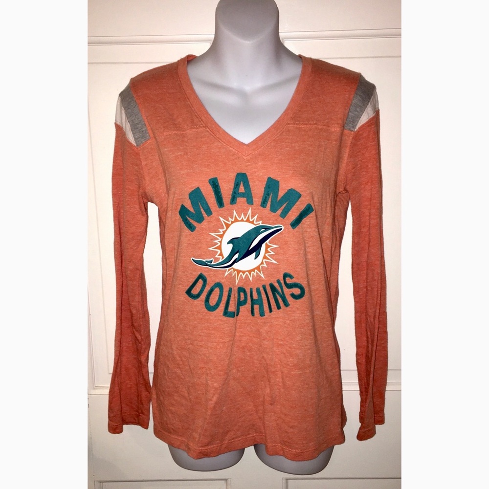 Miami Dolphins NFL V-Neck Long Sleeve Shirt M